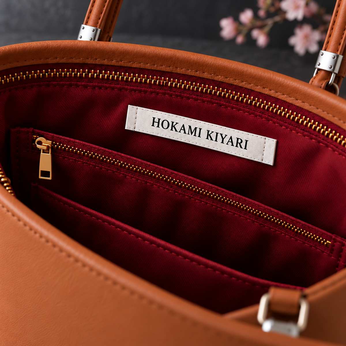 Sac HOKAMI KIYARI similicuir motifs Sakura 🌸🖤